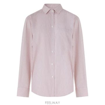 26 FW 로에 ROHE 핀스트라이프 포켓 셔츠 핑크
