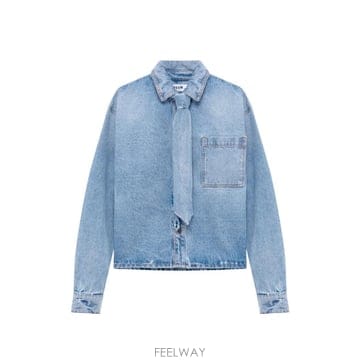 26 FW 엠에스지엠 넥 타이 데님 셔츠 4140ME232L267591 TP457622105