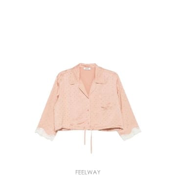 26 FW 산드로 라인스톤 장식 크롭 셔츠 SFPCM01724 TP454719942