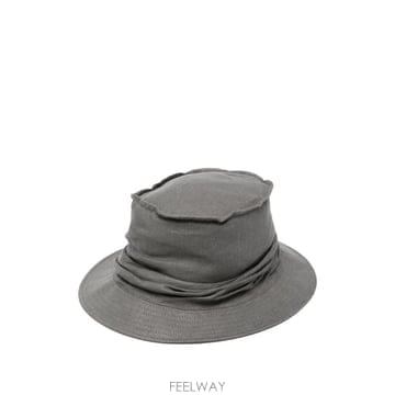 요지 야마모토 드레이프 버킷 햇 블랙