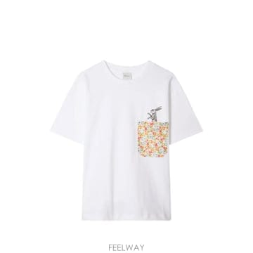 26 FW 폴스미스 화이트 래빗 플로럴 포켓 티셔츠 W1R031VCWP5882 TP458902086