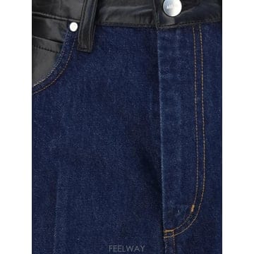 26 FW AGOLDE Morgan leather panelled jeans A3431810 TP459221