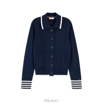 26 FW 타미힐피거 로고 자수 버튼 업 가디건 WW0WW50121 TP455084264