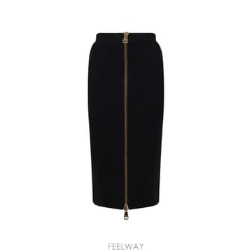 26 FW Elisabetta Franchi 투웨이 지퍼 미디 스커트 GK28B66E2 TP457377482