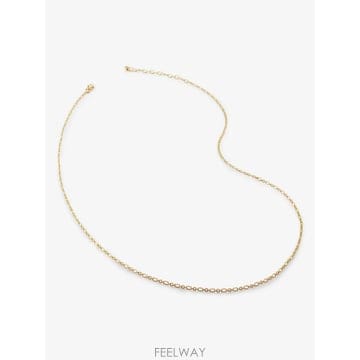 26 FW Monica Vinader 우븐 체인 18K 골드톤 버메일 네크리스 GPCHFROLNON TP45