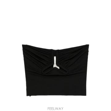 26 FW 릭오웬스 타워 알라나 뷔스티에 블랙 스트레치 나일론 저지 탑 RP02F5121JN TP457616