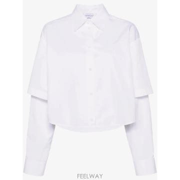 26 FW 오프화이트 로고 자수 레이어드 셔츠 OWGE022S24FAB0030101 TP454526754