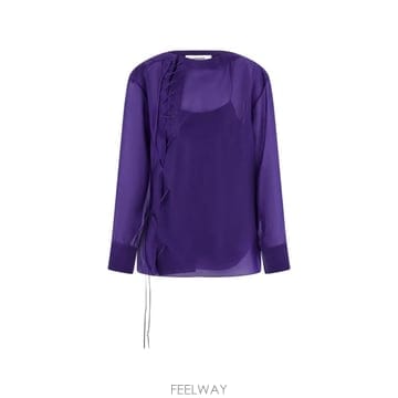 26 FW 페라가모 lace up sheer panel top 797897 TP458989626