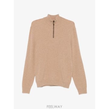 26 FW Canali 쿼터 지퍼 와플 니트 스웨터 C1216MK02547 TP458940723