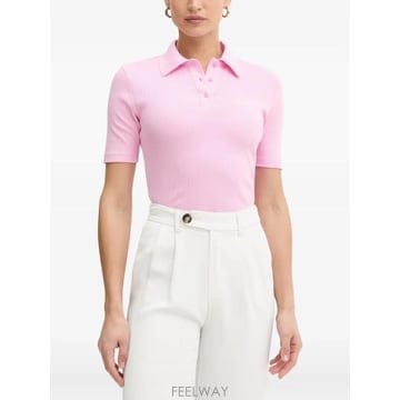 Iceberg 26 FW ���̽����� logo embroidered ribbed knit polo shirt F072630226 FW ���̽����� logo embroidered ribbed knit polo shi