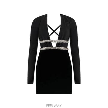 26 FW 로베르토 카발리 V넥 장식 미니 드레스 WKR113JE034 TP455068297