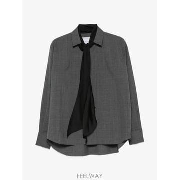 사카이 타이 넥 긴소매 셔츠