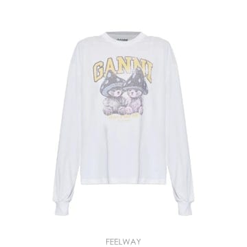 GANNI 26 FW ���� long sleeve T shirt with mushroom teddy A105030411026 FW ���� long sleeve T shirt with mushroom teddy A10