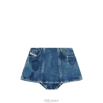 당일배송 디젤 섀도 패치 데님 페플럼 쇼츠