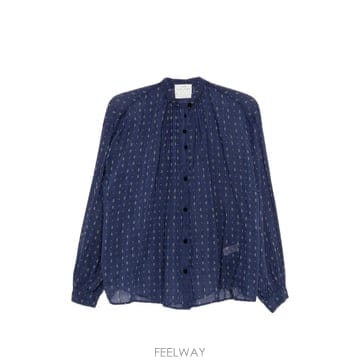 26 FW Forte Forte 기하학 프린트 타이 넥 셔츠 15119MYSHIRTF50A5023 TP457