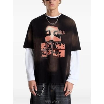 26 FW MISBHV 7 30 Pm Lakefront graphic print washed T shirt 