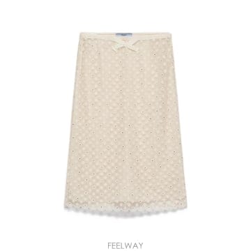 프라다 자수 레이스 스커트