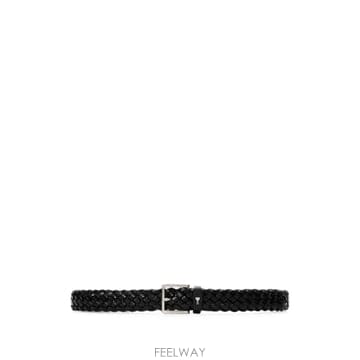 아미 브라운 브레이디드 파리 카우 레더 벨트 30mm
