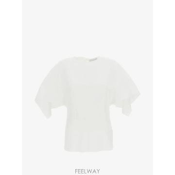 26 FW 스텔라 매카트니 배트윙 소매 비대칭 탑 6T03013FU302 TP454874481