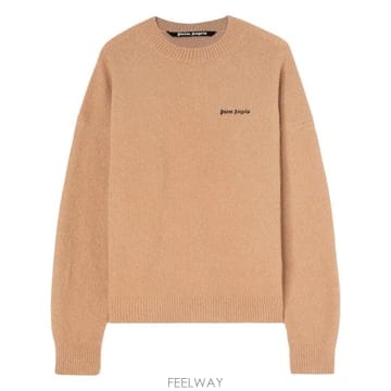 26 FW 팜앤젤스 로고 자수 울 혼방 스웨터 PMHE054F23KNI0056210 TP454496190