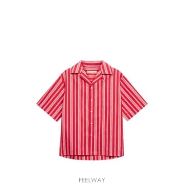 마르니 레드 스트라이프 셔츠