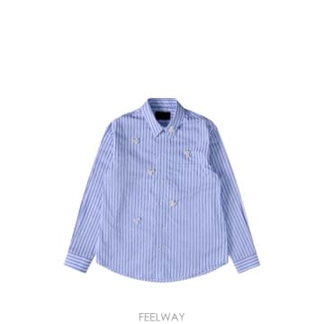 26 FW 시몬 로샤 펄 장식 스트라이프 셔츠 5413TB1351PALEBLUEPEARL TP45760341
