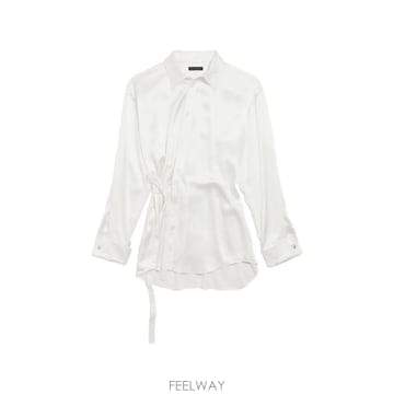발렌시아가 타이 웨이스트 셔츠