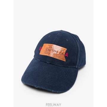 발렌시아가 디스트레스드 로고 패치 베이스볼 캡