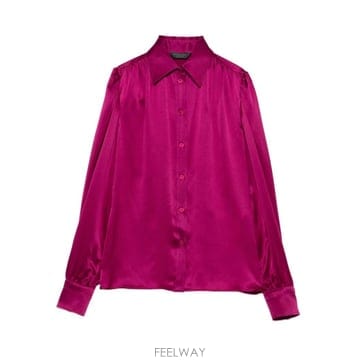발렌시아가 롱슬리브 버튼 클로저 실크 셔츠