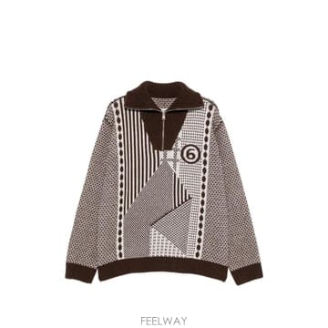 당일배송 메종마르지엘라 패치워크 쿼터 지퍼 니트