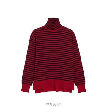 당일배송 아미 세일러 스트라이프 울 앤 실크 터틀 넥 스웨터