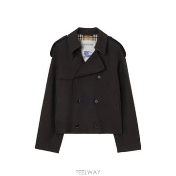 당일배송 버버리 레드넘 크롭 트로피컬 개버딘 트렌치코트