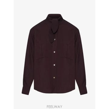 26 FW Forte Forte 타이 넥 패치 포켓 셔츠 153312503 TP459284408