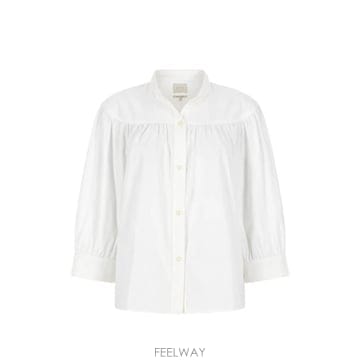 당일배송 아페쎄 나탈리 개더 디테일 긴소매 블라우스