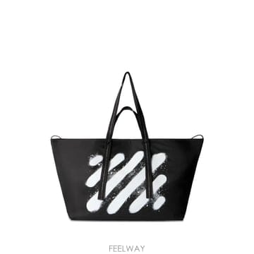 당일배송 오프화이트 사선 스프레이 데이 토트 백