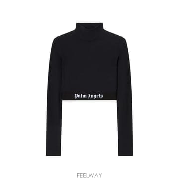 26 FW 팜앤젤스 로고 웨이스트밴드 모크 넥 탑 PWVO014S26FAB0011010 TP454385762