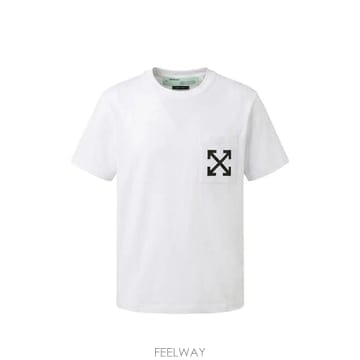 당일배송 오프화이트 애로우 프린트 패치 포켓 티셔츠