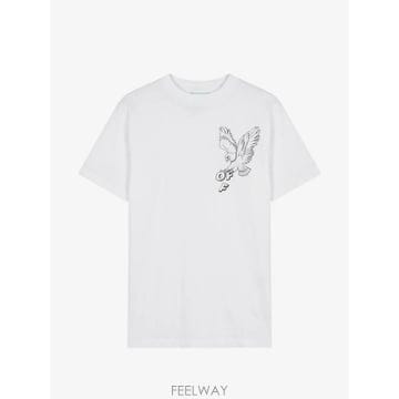 당일배송 오프화이트 이글 프린트 티셔츠