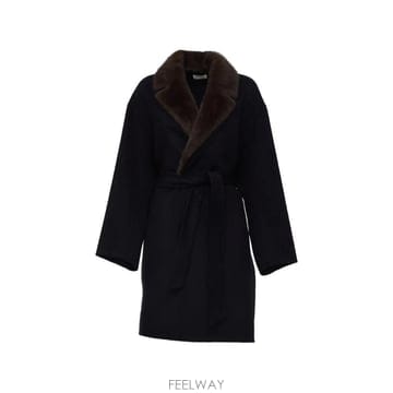 | Other Brand | 26 FW P.A.R.O.S.H. faux fur trim belted coat LEAK26D431880 T26 FW P.A.R.O.S.H. faux fur trim belted coat LEAK26D43