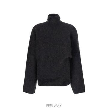 당일배송 가니 로고 장식 터틀넥 스웨터