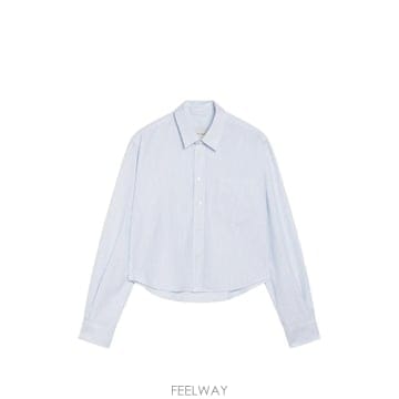 26 FW 아미 엠보스드 아미 드 쾨흐 크롭 스트라이프 코튼 셔츠 FSH876CO0087 TP45928401