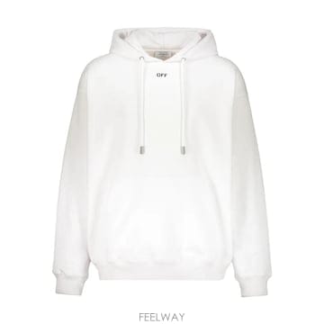당일배송 오프화이트 애로우 모티프 드로스트링 후디