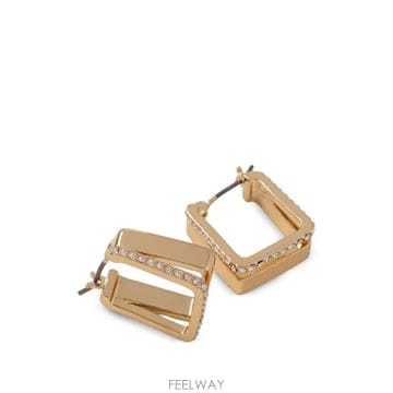 26 FW 디케이앤와이 크리스털 장식 스퀘어 후프 이어링 04G00918 TP457318025