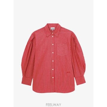 당일배송 가니 스트라이프 퍼프 소매 셔츠