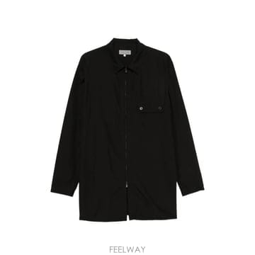 요지 야마모토 체인 스티치 브로드 지퍼 오픈 블라우스