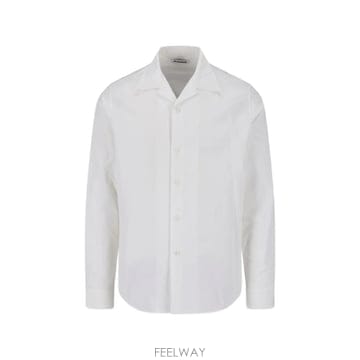 질샌더 오프 화이트 캠프 칼라 셔츠