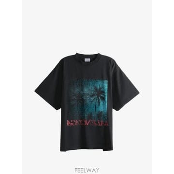 당일배송 발렌시아가 홀리데이 그래픽 프린트 티셔츠