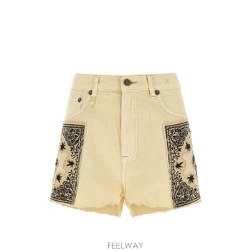 26 FW R13 반다나 아플리케 프린지 쇼츠 R13WD191D446B TP454375190