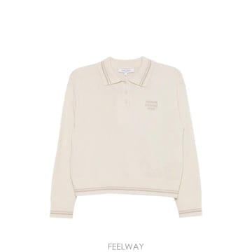Maison Kitsune 26 FW ���� Ű���� logo embroidered striped trim sweater MRWKL02KT26 FW ���� Ű���� logo embroidered striped trim sweate