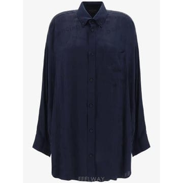 발렌시아가 올오버 로고 셔츠 화이트
